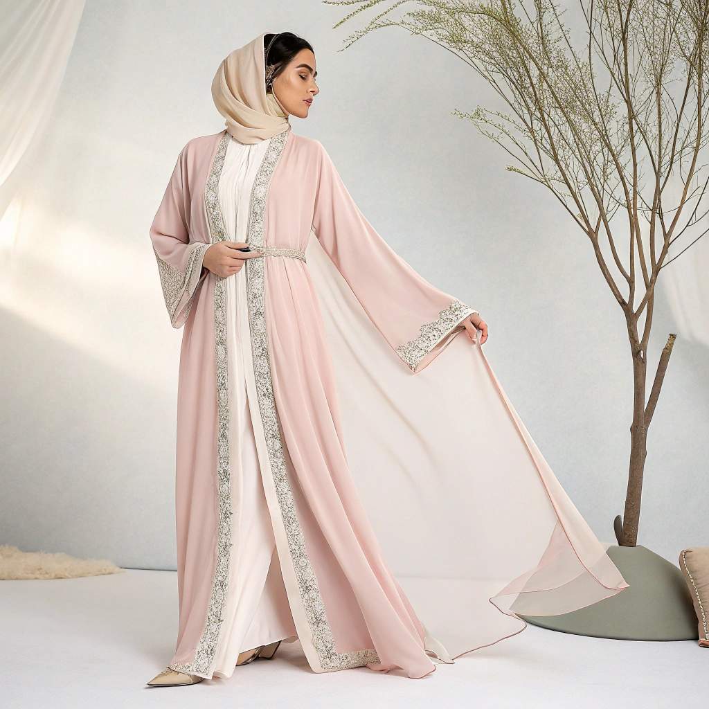 Chiffon Open-Front Abaya