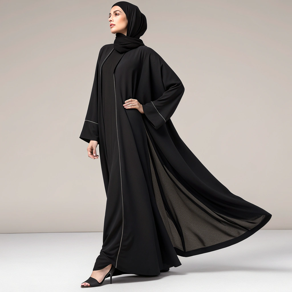 Nidha Lightweight Black Abaya