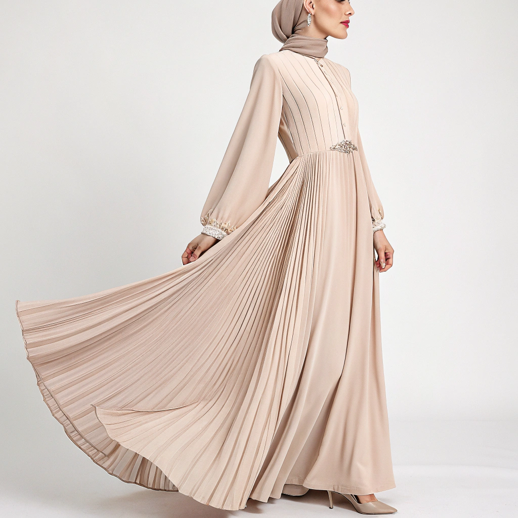 Pleated Crepe Abaya