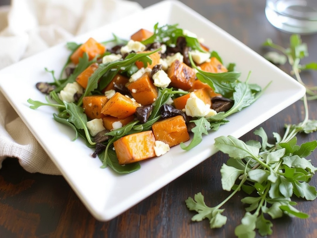 Roasted Sweet Potato and Arugula Salad