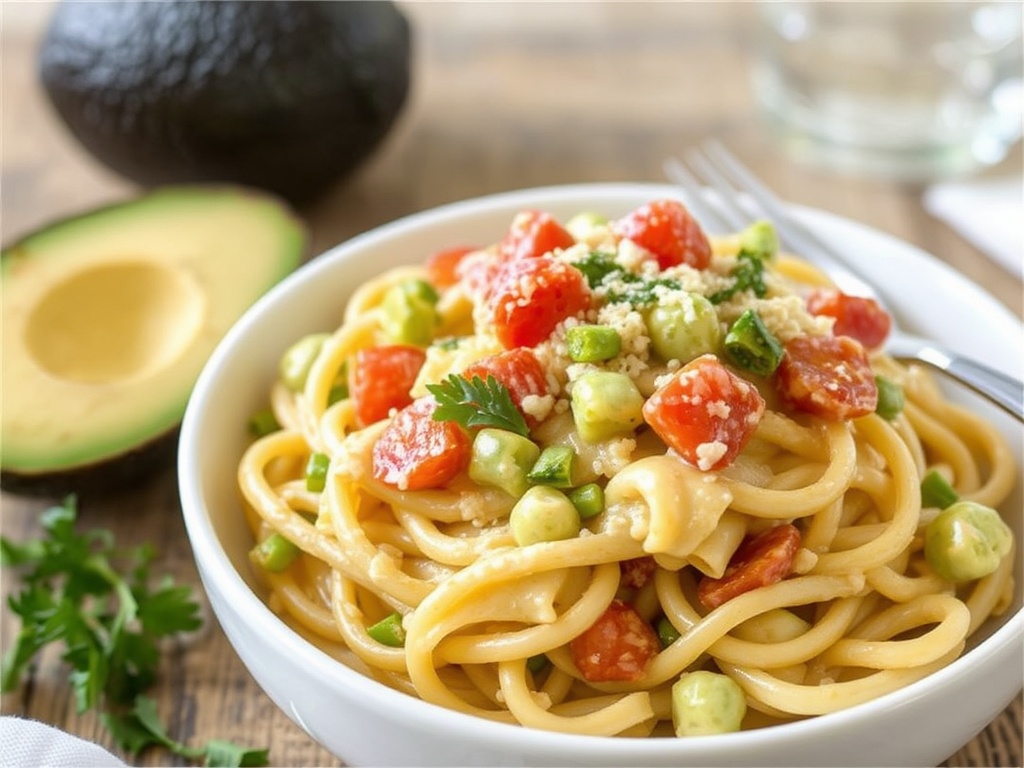Creamy Avocado Pasta (Healthy Version)