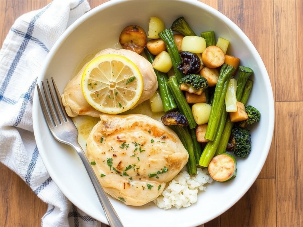 Garlic Lemon Chicken with Steamed Vegetables