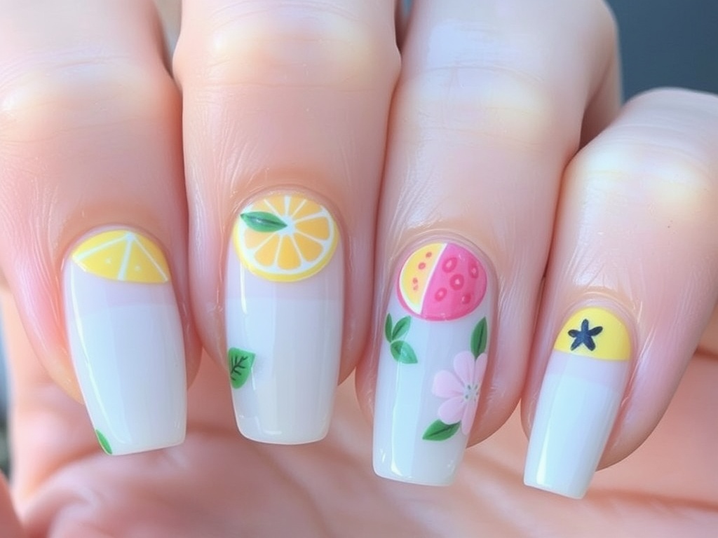 Citrus & Fruit-Inspired Design nails
